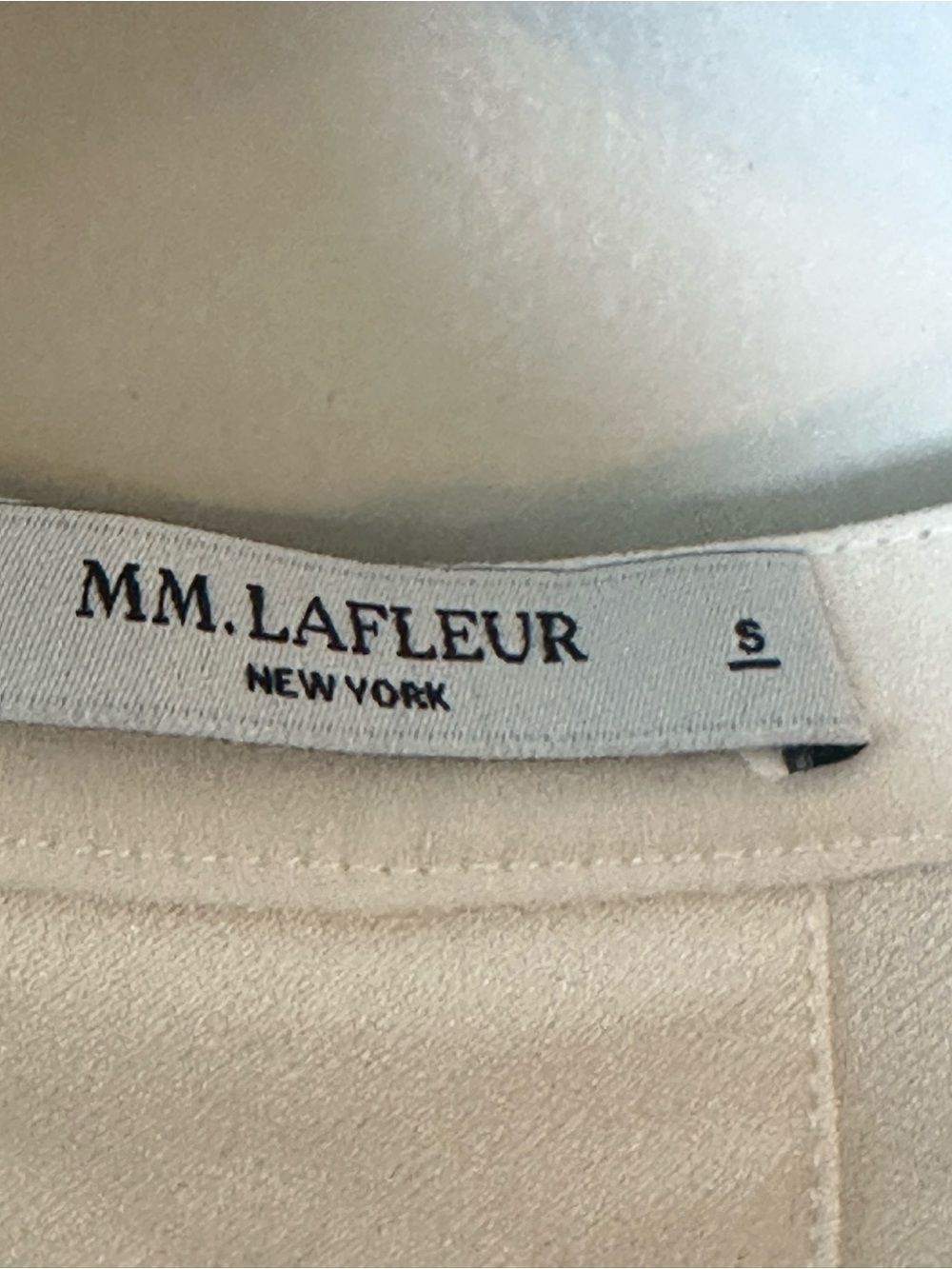 MM. LaFleur Longline Mandarin Collar Ivory Button Up Shirt, Size Small - Picture 8 of 14